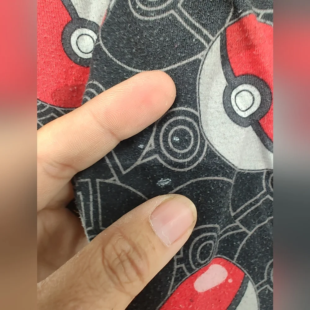 Pokemon Kids Pajama Bottoms with Red and Black Poke Balls Print Size 6